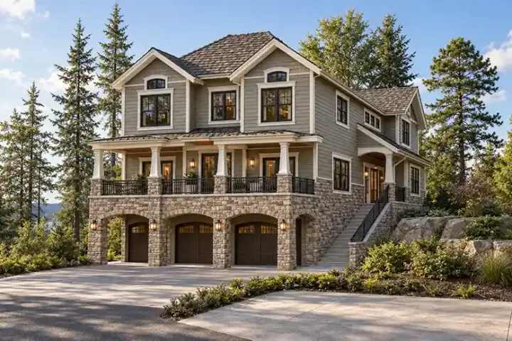 Northwest house plans 88-355 - front exterior, 2,575 sq ft, 3 bed, 2 bath house plans | Monster House Plans