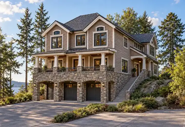 Northwest house plans 88-356 - front exterior, 2,635 sq ft, 3 bed, 2 bath house plans | Monster House Plans