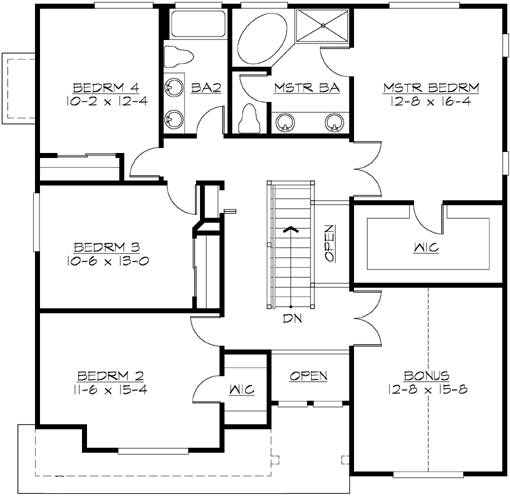Upper/Second Floor Plan: 88-357