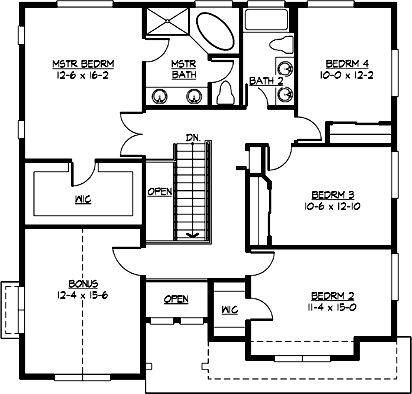 Upper/Second Floor Plan: 88-358