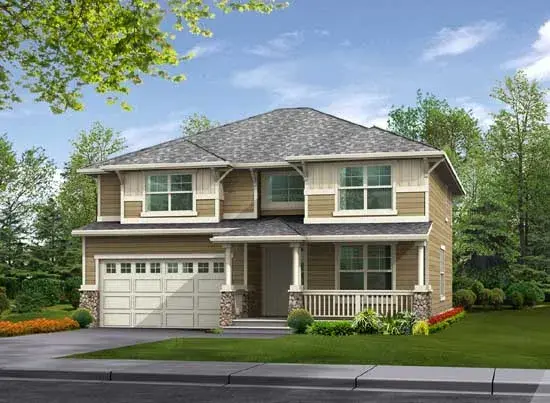 Craftsman house plans 88-360 - front exterior, 2,590 sq ft, 4 bed, 2 bath house plans | Monster House Plans