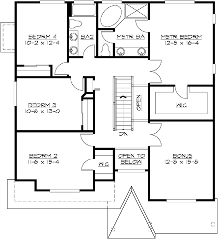 Upper/Second Floor Plan: 88-360