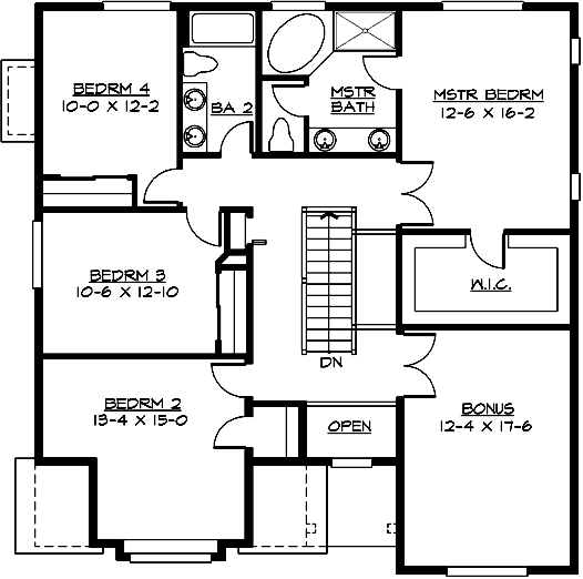 Upper/Second Floor Plan: 88-361