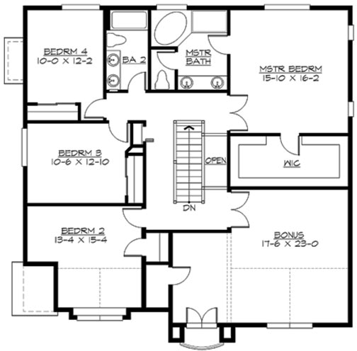 Upper/Second Floor Plan: 88-362