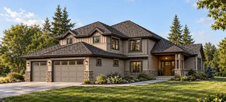 Northwest house plans 88-372 - front exterior, 2,635 sq ft, 3 bed, 2 bath house plans | Monster House Plans