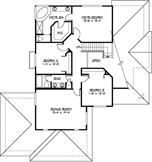 Upper/Second Floor Plan: 88-372