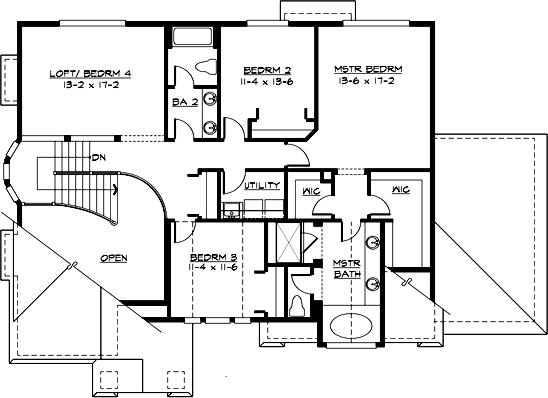 Upper/Second Floor Plan: 88-373