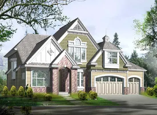 Hampton house plans 88-374 - front exterior, 3,780 sq ft, 5 bed, 3 bath house plans | Monster House Plans