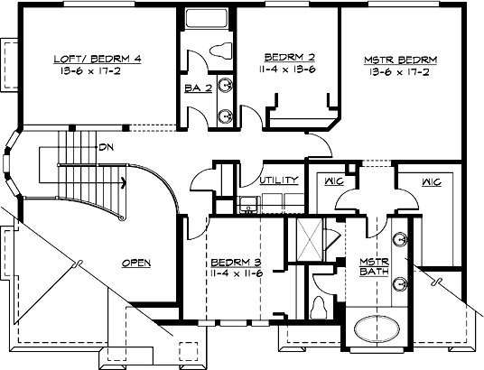 Upper/Second Floor Plan: 88-375