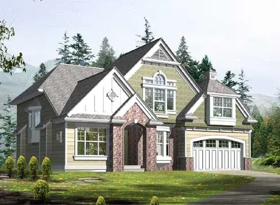 Traditional house plans 88-379 - front exterior, 2,890 sq ft, 3 bed, 2 bath house plans | Monster House Plans