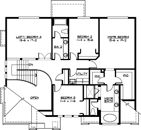 Upper/Second Floor Plan: 88-379