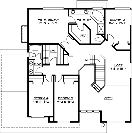 Upper/Second Floor Plan: 88-386