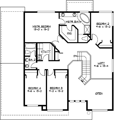 Upper/Second Floor Plan: 88-388
