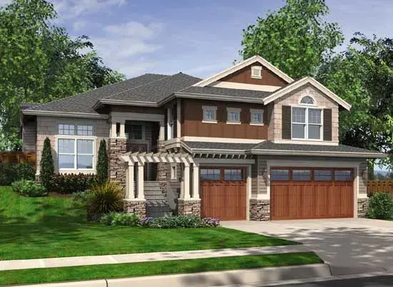 Northwest house plans 88-399 - front exterior, 2,690 sq ft, 3 bed, 2 bath house plans | Monster House Plans