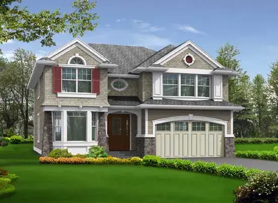 Hampton house plans 88-403 - front exterior, 2,738 sq ft, 4 bed, 2 bath house plans | Monster House Plans