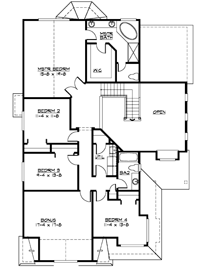 Upper/Second Floor Plan: 88-411