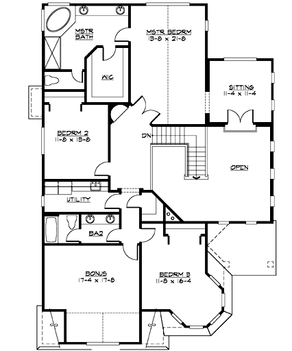 Upper/Second Floor Plan:88-413