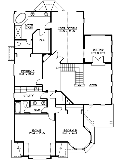 Upper/Second Floor Plan: 88-420