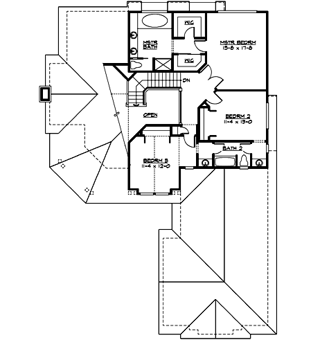 Upper/Second Floor Plan: 88-423
