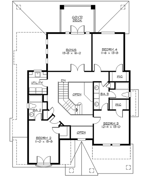 Upper/Second Floor Plan: 88-427