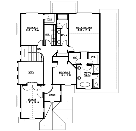 Upper/Second Floor Plan: 88-433