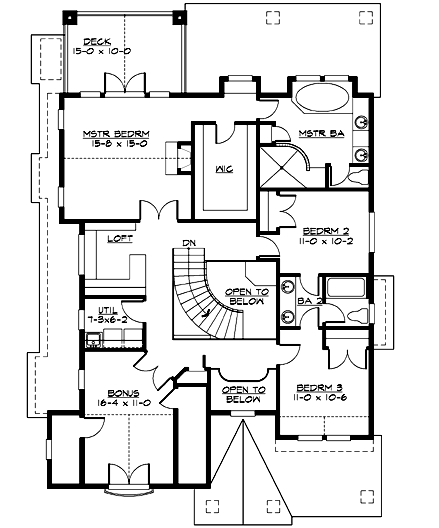 Upper/Second Floor Plan: 88-437