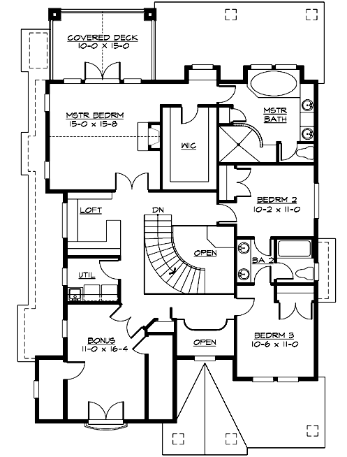 Upper/Second Floor Plan: 88-438