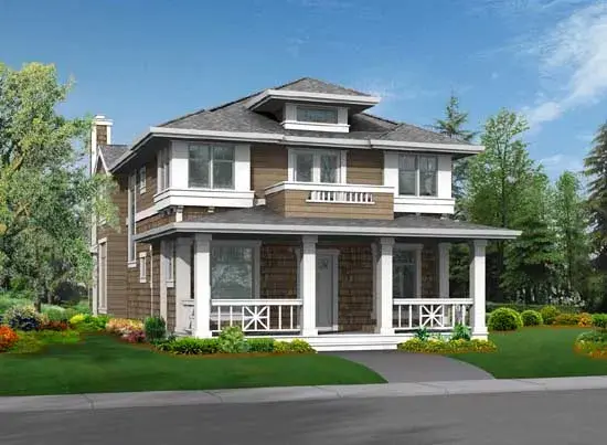 Craftsman house plans 88-442 - front exterior, 2,830 sq ft, 3 bed, 2 bath house plans | Monster House Plans