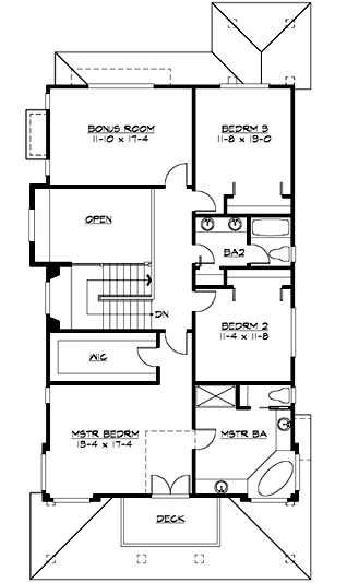 Upper/Second Floor Plan: 88-442