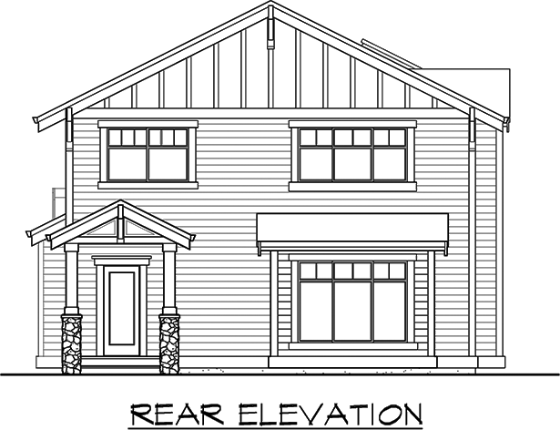 Rear Elevation Plan: 88-443