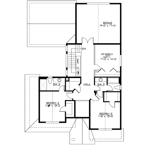 Upper/Second Floor Plan: 88-445