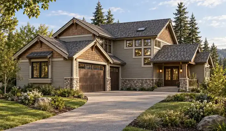 Northwest house plans 88-446 - front exterior, 2,855 sq ft, 3 bed, 3 bath house plans | Monster House Plans
