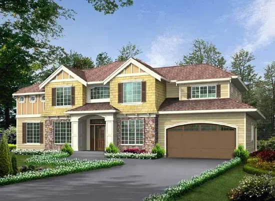 Hampton house plans 88-449 - front exterior, 2,870 sq ft, 3 bed, 2 bath house plans | Monster House Plans