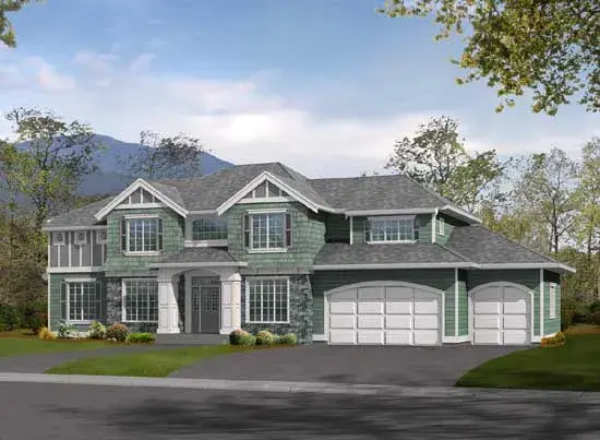 Hampton house plans 88-450 - front exterior, 2,870 sq ft, 3 bed, 2 bath house plans | Monster House Plans