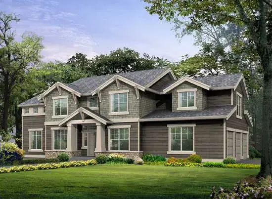 Craftsman house plans 88-452 - front exterior, 2,944 sq ft, 3 bed, 2 bath house plans | Monster House Plans