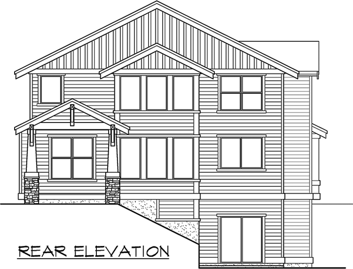 Rear Elevation Plan: 88-457