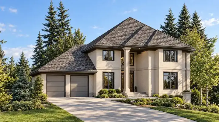 European house plans 88-460 - front exterior, 3,693 sq ft, 5 bed, 3 bath house plans | Monster House Plans