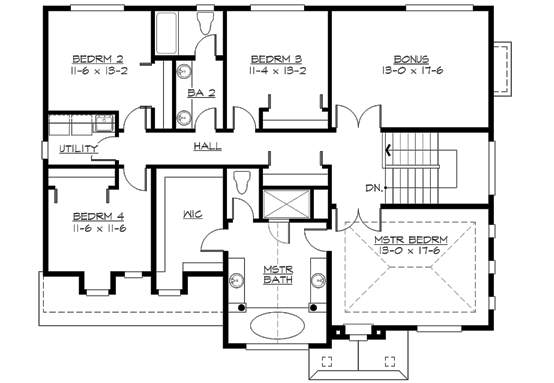 Upper/Second Floor Plan: 88-473