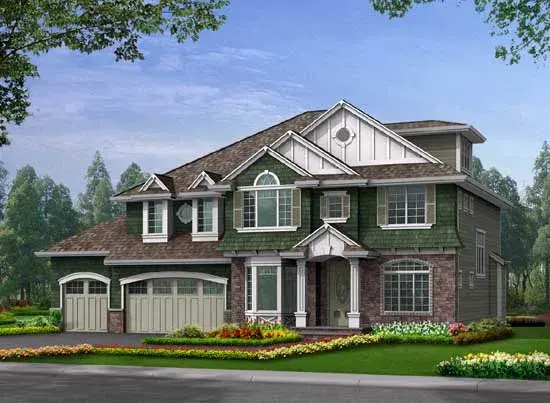 Hampton house plans 88-475 - front exterior, 2,965 sq ft, 4 bed, 2 bath house plans | Monster House Plans