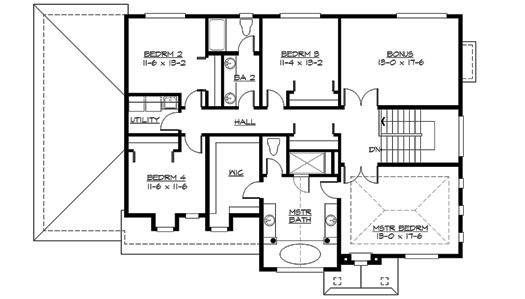 Upper/Second Floor Plan: 88-475