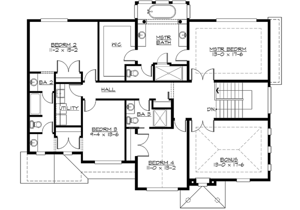 Upper/Second Floor Plan: 88-476