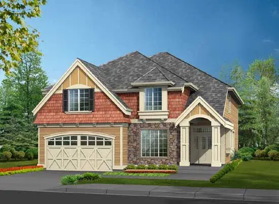 Hampton house plans 88-480 - front exterior, 2,960 sq ft, 4 bed, 2 bath house plans | Monster House Plans