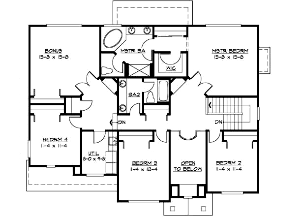 Upper/Second Floor Plan: 88-491