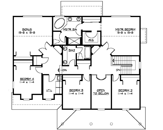 Upper/Second Floor Plan: 88-493
