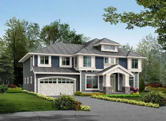 Hampton house plans 88-495 - front exterior, 2,980 sq ft, 4 bed, 2 bath house plans | Monster House Plans