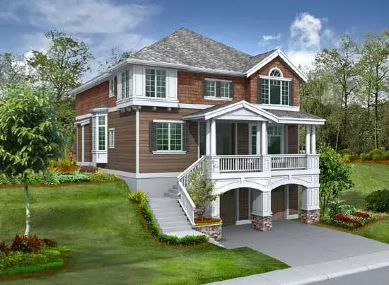 Hampton house plans 88-499 - front exterior, 2,995 sq ft, 3 bed, 2 bath house plans | Monster House Plans