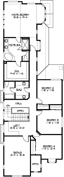 Upper/Second Floor Plan: 88-507