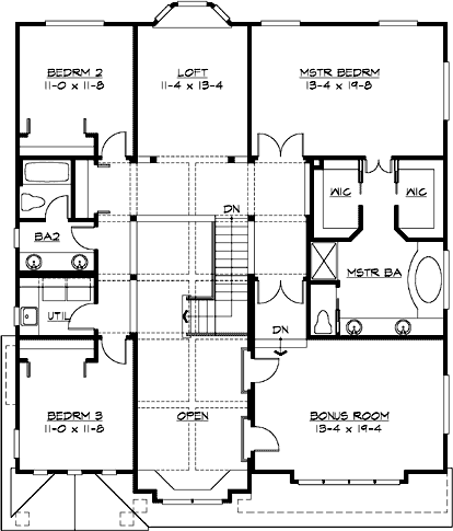 Upper/Second Floor Plan: 88-526