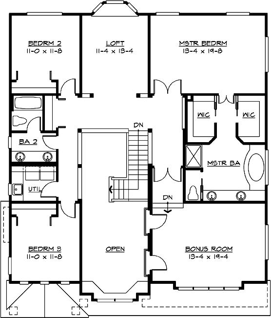 Upper/Second Floor Plan: 88-527