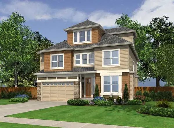 Shingle house plans 88-528 - front exterior, 3,052 sq ft, 5 bed, 3 bath house plans | Monster House Plans